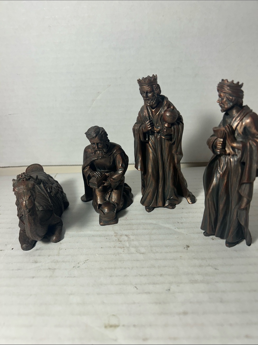 Bronze-Tone Three Wise Men & Camel Holiday Figurine Set